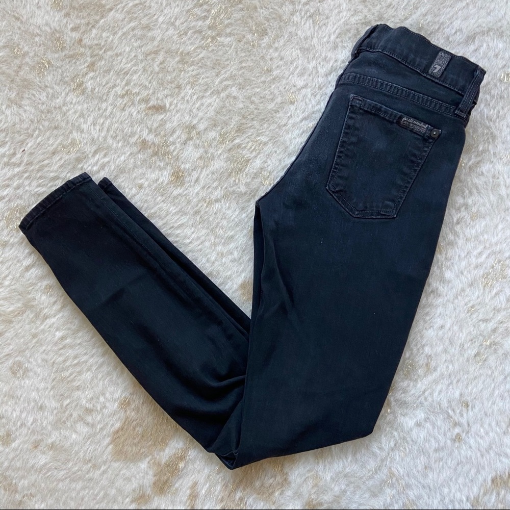 7 for All Mankind Faded Black Skinny Jeans